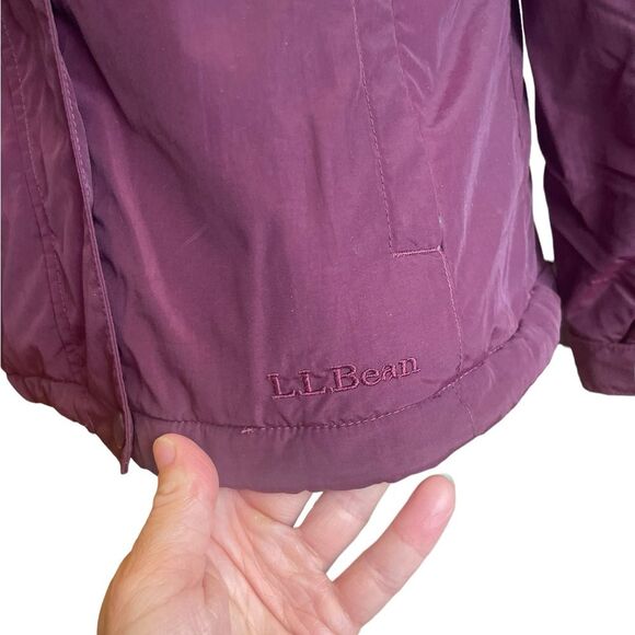 LL Bean Puffer Insulated Fleece Lined Burgundy Winter Coat Womens Size Medium - Picture 7 of 16